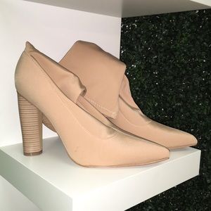 Beige heeled boots